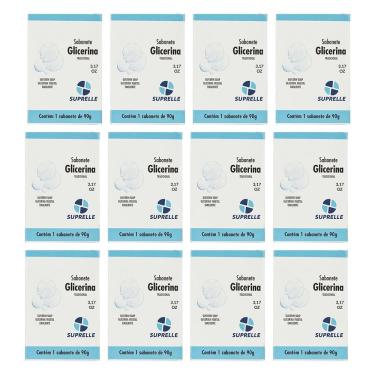 Imagem de Kit 12 Sabonete Suprelle Glicerina Tradicional 90G
