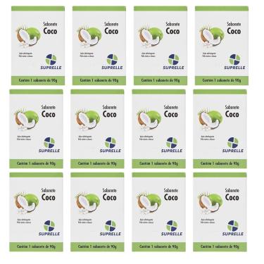Imagem de Kit 12 Sabonete Suprelle Coco 90G