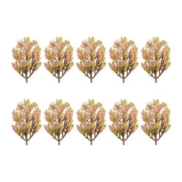 Imagem de Amagogo Cenários de treinos de 10x Cenários ferroviários Trees de trens de jardim Construindo acessórios de arquitetura de paisagem em miniatura, Myrtle de Crape