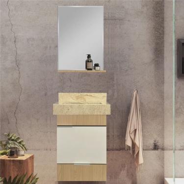 Imagem de Gabinete para Banheiro com Cuba Esculpida em Porcelanato e Espelheira Club Kit