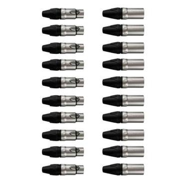 Imagem de Kit Conectores Xlr 1003 1013 20un (10 Machos-10 Femeas) Wireconex f108