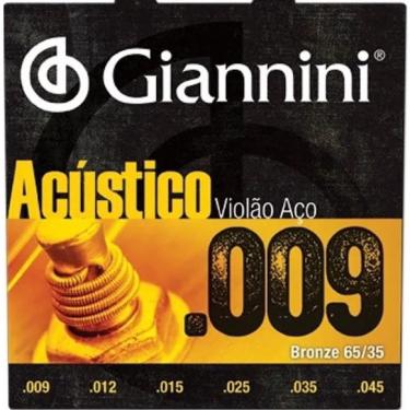 Imagem de Encordoamento Violão Aço 009 Giannini Acústico 65/35