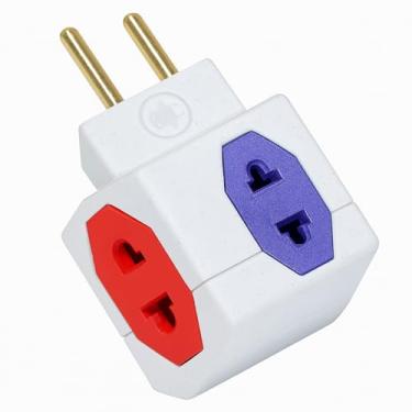 Imagem de Adaptador Benjamin Cubo de Tomada colorido, T antigo, benjamim – | Padrão 3 Pinos | Bivolt
