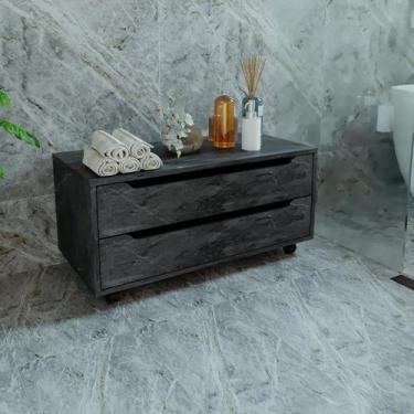 Imagem de Armário para Banheiro com 2 Gavetas com Rodízio 80cm BN3643 - Tecno Mo