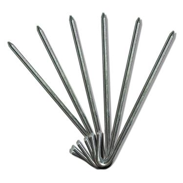 Imagem de Moose Supply Estacas de tendas de aço – Estacas de solo resistentes, estacas de metal para infláveis comerciais, dossel de acampamento ao ar livre, cerca, barraca de jardim, acessórios de barraca, 1,27 cm de diâmetro x 30,48 cm de comprimento, pacote com 25