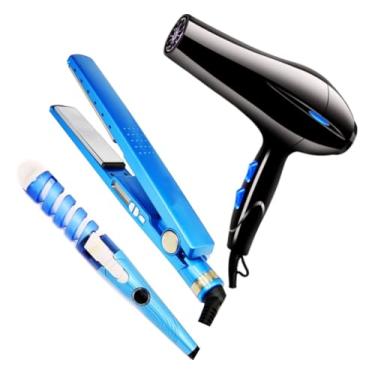 Imagem de Kit Prancha Chapinha Nano Titanium + Secador Profissional Potente + Modelador De Cachos Spiral Voltagem 110v