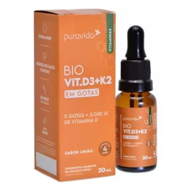 Imagem de Vitamina D3 + K2 Sabor Limão Em Frasco De 1cc - PuraVida