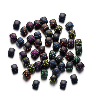 Imagem de 500 contas pretas de dados de 8,5 mm, contas encantadoras de 6 lados, para mulheres, colar, brincos, pulseiras, suprimentos para fabricação de 500 peças
