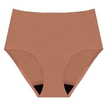 Imagem de AIRCUTE Roupa íntima absorvente para incontinência urinária para mulheres, sem costura, lixada, cintura alta, para proteção contra vazamentos na bexiga, 60 ml (areia quente, média)