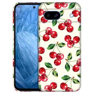 Imagem de GlamCase Compatível com Google Pixel 8A 5G - Design Padrão Aquarela Cereja Impresso Fino e Elegante Plástico Rígido Encaixe Rígido Designer Capa Traseira para Celular para Pixel 8A 5G