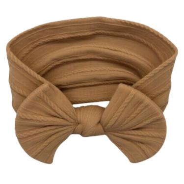Imagem de Faixa de Cabelo com Laço para Bebê Recém-Nascido – Tecido Macio e Elástico, Acessório Infantil Confortável para Fotos, Passeios e Uso Diário (Marrom, Único)