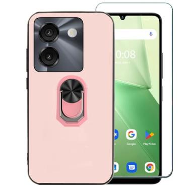 Imagem de Ranyi Capa para Foxxd MIRO A67 S67 C67 com protetor de tela, TPU fino fino e suporte de anel giratório 360 com suporte de borracha de silicone para Foxx Foxxd MIRO A67 S67 C67 5G 17.1 cm - Rosa