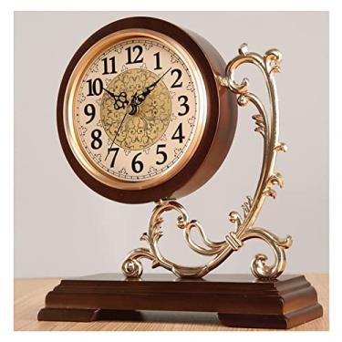 Imagem de Relógio de mesa, silencioso sem tique-taque, operado para decoração de sala de estar - Decoração de casa chique para mesa, relógio de mesa de bancada