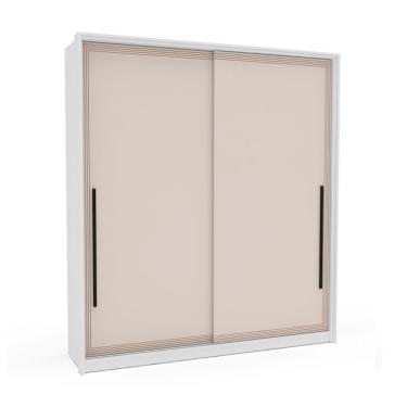 Imagem de Guarda-Roupa Casal Valência 2 Portas 2 Gavetas Branco e Creme