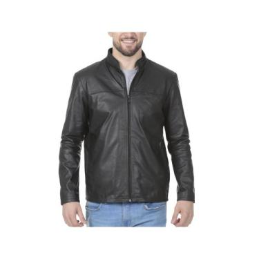 Imagem de Jaqueta De Couro 100% Legitimo Masculina Premium Leather Gola Padre - 