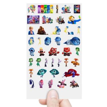 Imagem de Cartela 40 Adesivos Divertida Mente Alegria Ansiedade DTF UV - Graviar