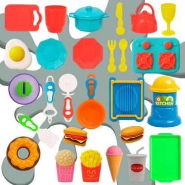 Imagem de Comidinha Brinquedo Prato Talher Cozinha Fast Food Infantil - STORE SH