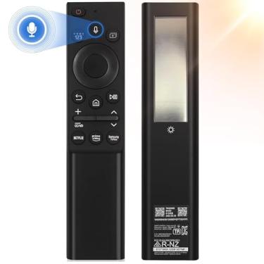 Imagem de Controle remoto de voz solar BN59-01357F BN59-01357A para Smart TVs Samsung, compatível com BN59-01330A, BN59-01266A, BN59-01298A, BN59-01312A, controle remoto de carregamento solar para Smart TV