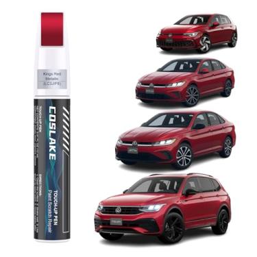 Imagem de COSLAKE Pintura de retoque de carro (vermelho metálico (LC3J/P8)) para Volkswagen, kit de reparo de arranhões de pintura de carro, solução rápida e fácil de reparar, caneta removedor de arranhões com