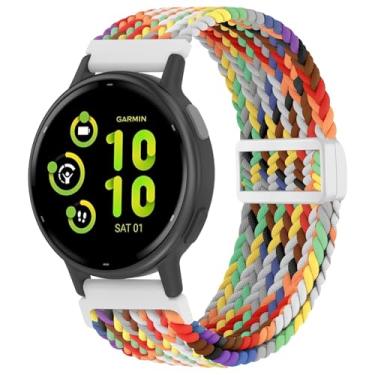Imagem de EverAct Pulseira magnética de nylon trançado de 20 mm compatível com Garmin Vivoactive 6/Vivoactive 5/3/3 Music, pulseira elástica macia e elástica para Venu Sq 2/Venu 2 Plus e Forerunner 165/55/245