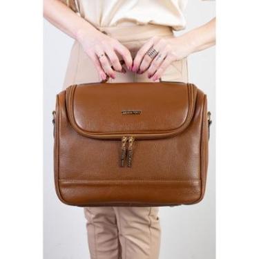 Imagem de Frasqueira feminina de couro liso para viagem Roma-Feminino