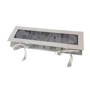 Imagem de UGPLM Caixa de flores para formatura, caixa de presente com enchimento, versátil, de papelão, para sabonete, embalagem floral para lembrancinhas de, Branco