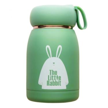 Imagem de Garrafa Térmica Parede Dupla Em Inox Infantil Criança Cores (Verde)