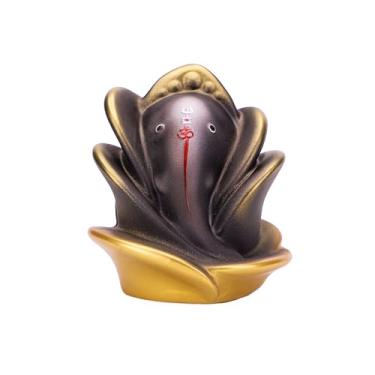 Imagem de Artarium Estátua de painel de carro Rose Ganesha Idol Escultura em cor preta - Tamanho (C x L x A) - 7,6 x 7,6 x 7,6 cm