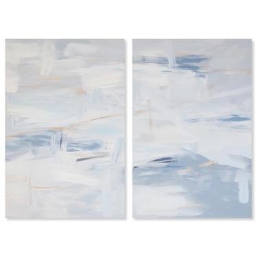 Imagem de Art Remedy Frozen in Time I Conjunto de 2 telas minimalistas abstratas, envolto em galeria, 25 x 38 cm