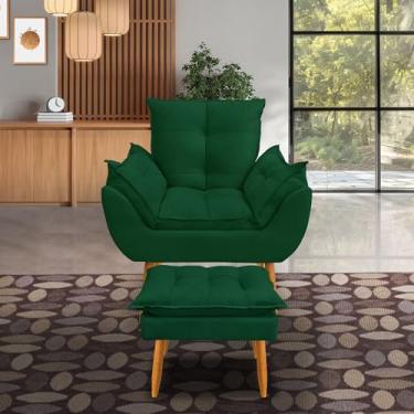 Imagem de kit 1 poltrona Emily +puff descanso para os pés (verde)