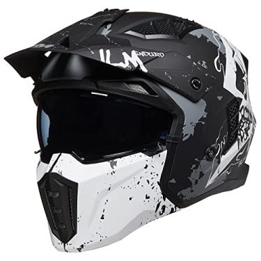 Imagem de ILM Capacete Aberto Para Motocicleta 3/4, Masculino E Feminino, Retrô Vintage Com Viseira, Ciclomotor, Quadriciclo, Scooter, Modelo Dot Z302 (Caveira Fosca, Pequena)