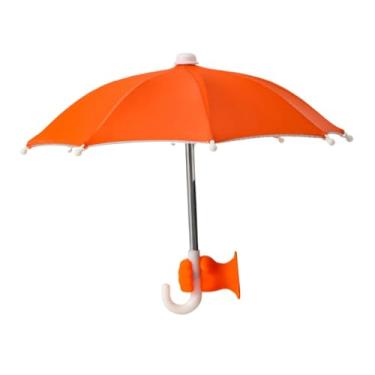 Imagem de rockible Guarda-chuva para celular, viseira solar com ventosa, suporte para sombra, capa para fotografia e atividades ao ar livre, Laranja