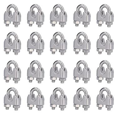Imagem de Grampo de Corda de Aço Inoxidável, Fixador Braçadeira Cabo 20pcs para Manipulação, Sistemas Corrimão, Cargas Fixas, Faixas Penduradas, Bandeiras, Com Diâmetro Interno M5 (M5 (5mm))