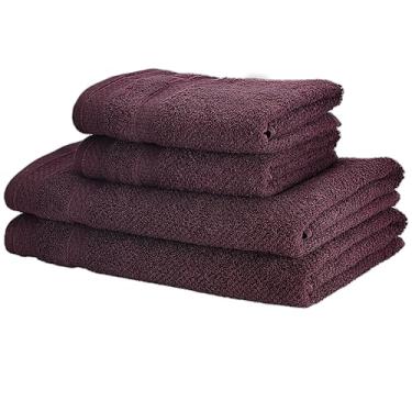 Imagem de Kit Toalha de Banho Döhler Marrocos 100% algodão, gramatura de 450g/m² (2 Banho 2 Rosto) (Marsala, BANHO-70cm X 140cm/ROSTO-50cm X 90cm)