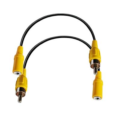 Imagem de LUVMOXE (Pacote Com 2) Cabo Rca, Niquelado, 3,5 Mm, Fêmea, Mono, Para Macho, Adaptador Alto-Falantes, Reprodutores De Mídia, Etc. - 25 Cm/10 Pol.