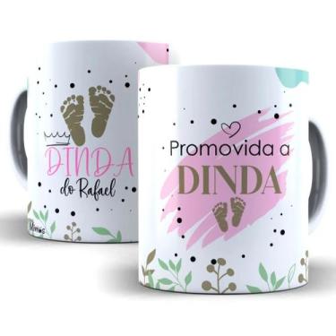 Imagem de Caneca Convite Padrinhos De Batismo Dinda e Dindo Personalizada Com No