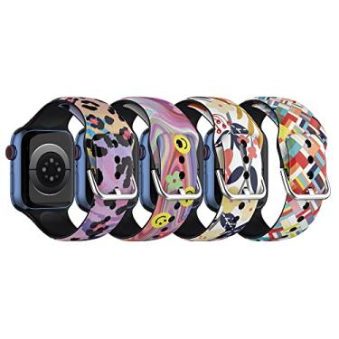 Imagem de Pulseiras esportivas compatíveis com Apple iWatch Watch, pulseira de silicone TPU macio de 38 mm, 40 mm e 41 mm para séries SE/7/6/5/4/3/2/1 (série colorida)