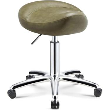 Imagem de Cadeiras Giratórias Do Trabalho Dos Termas Dos Salões De Beleza Do Escritório Dos Salões De Beleza Do Rolamento Dos Tamboretes De Sela Com Assento Do Plutônio E, Green, One Size