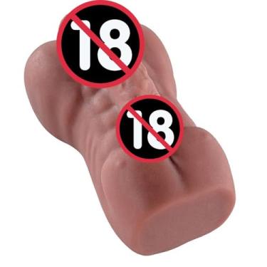 Imagem de Masturbador Masculino Compacto Formato Homem Anus Textura (Marrom)