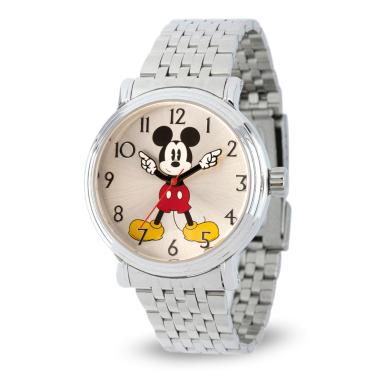Imagem de Disney Relógio Feminino Mickey Analógico Quartzo com Pulseira de Aço Inoxidável, Prata, 17,9 (Modelo: WDS000684)