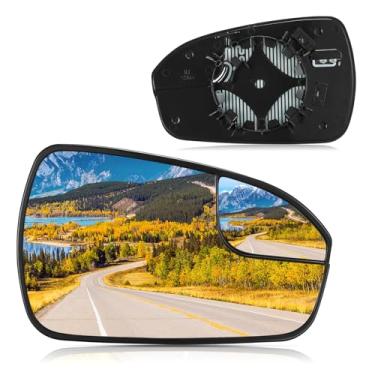 Imagem de BDFHYK Vidro retrovisor aquecido do lado direito do passageiro compatível com Ford Fusion 2013-2020 vidro de espelho convexo para ponto cego com suporte traseiro, substitui DS7Z17K707B, DS7Z-17K707-B (direita)