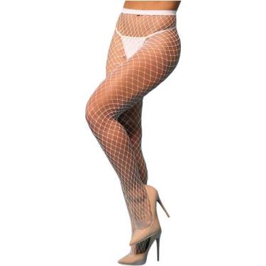 Imagem de Meia-Calça Arrastão Yaffa Y2010 Branco - YAFFA LINGERIE, Branco, UNICO