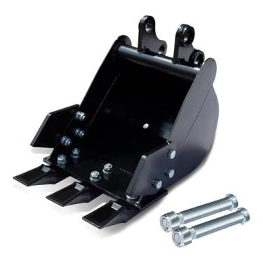 Imagem de Luocute Bucket de Escavadeira Pequena, Manganês Aço de 300 Mm 12in Escavador Com Dentes de Metal Duro por 1 a 1,8 Escavadores de Mini Escavadeiras de Trenches de Jardinagem