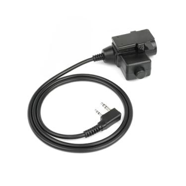 Imagem de BANDARICOMM Adaptador militar U94 PTT, conector tático push to talk para fone de ouvido, walkie talkie de 7,1 mm TP-120 para 2 pinos para Kenwood, Baofeng UV-5R, rádios Retevis