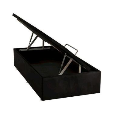 Imagem de Base Baú Camurça Preto Solteiro (88X188X39) - Ortobom