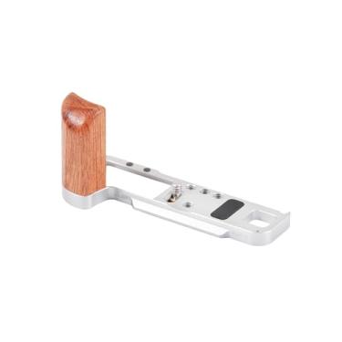 Imagem de FocusFoto Placa de liberação rápida de cabo de madeira em forma de L para câmera Fujifilm X100V/X100VI - Alça de mão estilo retrô, suporte de tripé compatível com Arca Swiss, placa de base de liga de