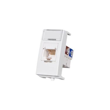Imagem de Módulo Tomada para Rede de Informática MarGirius Sleek RJ45 Cat6 Branco