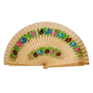 Imagem de APLVFFZH Ventilador de mão dobrável retrô para adereço fotográfico para show de performance de casamento, Madeira