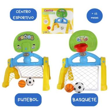 Imagem de Centro Esportivo Infantil Basquete Futebol Bola 2 X 1 Brinquedo Didáti