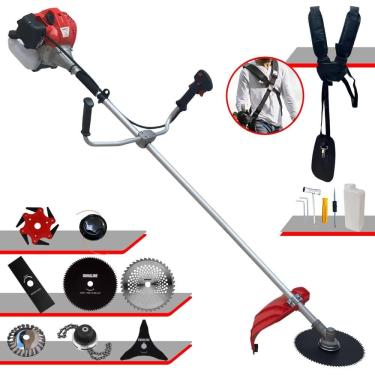 Imagem de Roçadeira Multifuncional Completa Anmax CG520P-TB À Gasolina 2T 52cc 2,2HP Alta Rotação Ideal Para Todos os Tipos de Trabalhos Com 8 Opções de Cortes